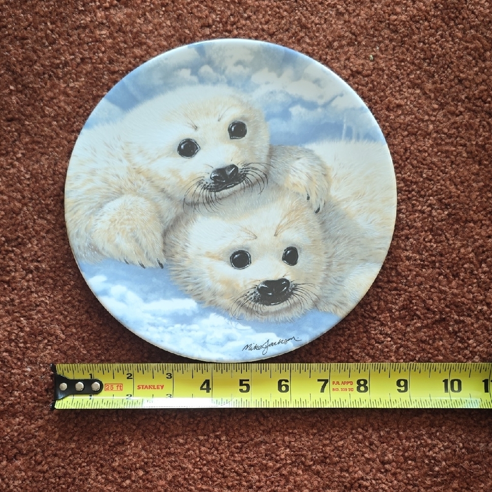 Baby Seals By Mike Jackson Seal Pup Royal Grafton Collectors Decorative Plate - Picture 4 of 12